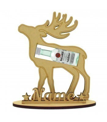 6mm Bacardi Rum Miniature Christmas Holder on a Stand - Reindeer - Stand Options